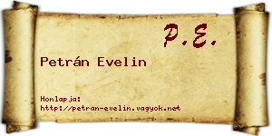 Petrán Evelin névjegykártya